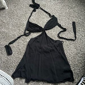 Babyboo size medium little black dress with cutouts and slit